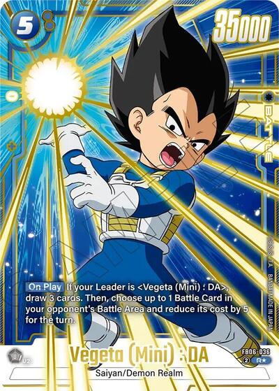 Vegeta (Mini) : DA - FB06-036 (Gold) Fusion World Promotion Cards and Packs Rare Dragon Ball card — value and price