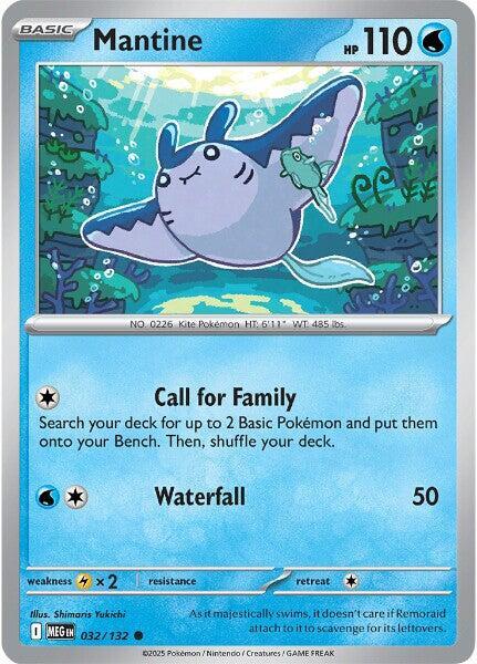 Mantine 032/132 from ME01: Mega Evolution