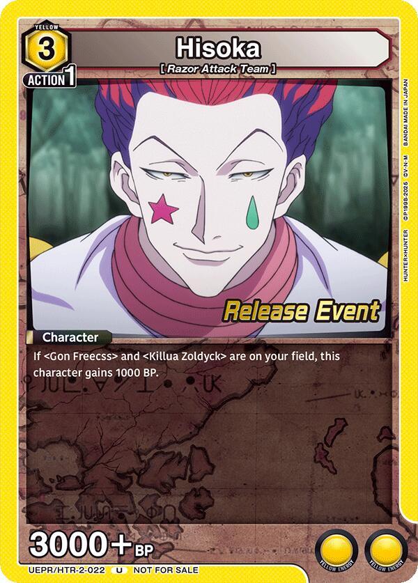 HUNTER×HUNTER ラミネート　カード　ヒソカ　MOVIC NO.022 Hisoka (022) - UEX04BT: HUNTER X HUNTER Vol.2 Release Event Cards