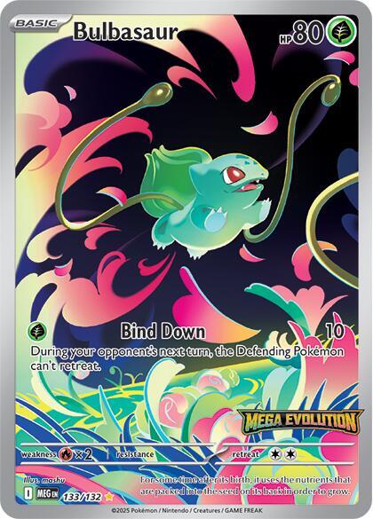Bulbasaur - 133/132 (Mega Evolution Stamped) 133/132 from Miscellaneous Cards & Products