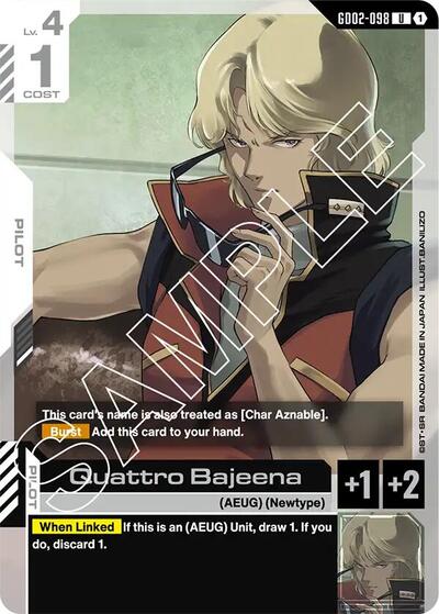 Quattro Bajeena Dual Impact Uncommon Gundam card — value and price