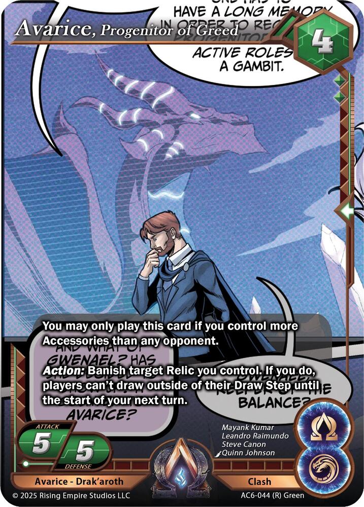 Avarice, Progenitor of Greed