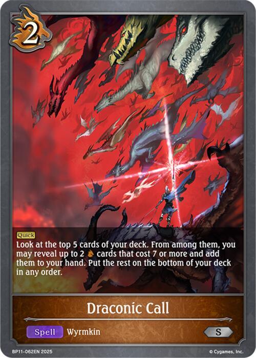 Draconic Call - BP11: Bullet of Fate - Shadowverse: Evolve
