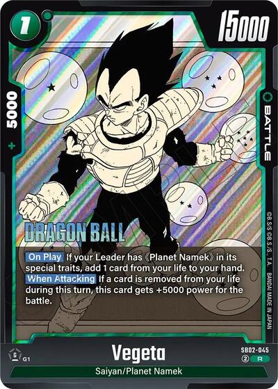 Vegeta - SB02-045 Manga Booster 02 Rare Dragon Ball card — value and price