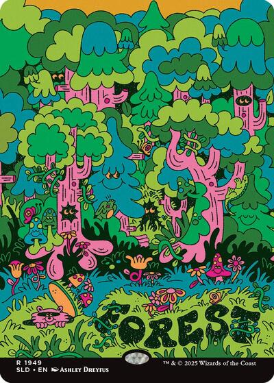 Forest (Secret Lair) from SLD #1949, Magic: The Gathering card