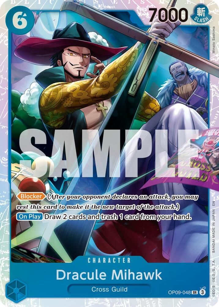 Dracule Mihawk OP09 048 Reprint onepiece card