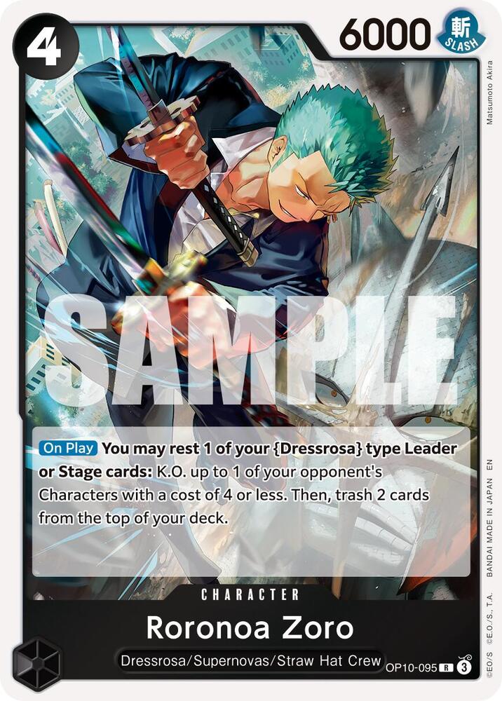 Roronoa Zoro OP10 095 Reprint onepiece card