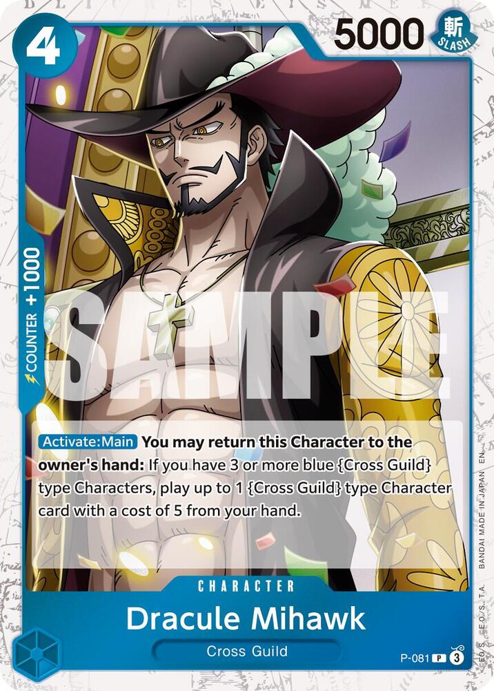 Dracule Mihawk P 081 Pirate Foil onepiece card