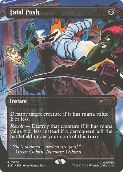 Fatal Push (Secret Lair) from SLD #7020, Magic: The Gathering card