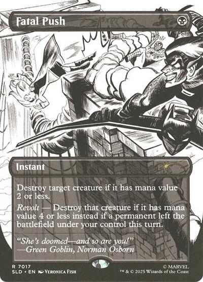 Fatal Push (Secret Lair) from SLD #7017, Magic: The Gathering card