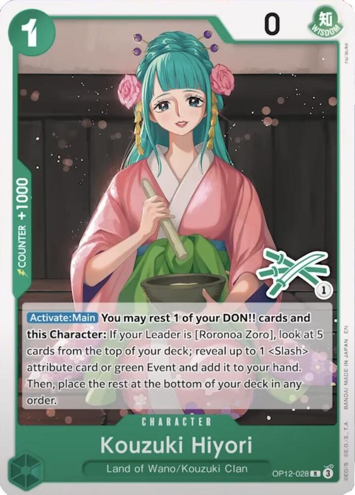 Kouzuki Hiyori Zoro Deck onepiece card