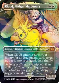 Cloud, Midgar Mercenary (Borderless) (Chocobo Track Foil) (Foil)