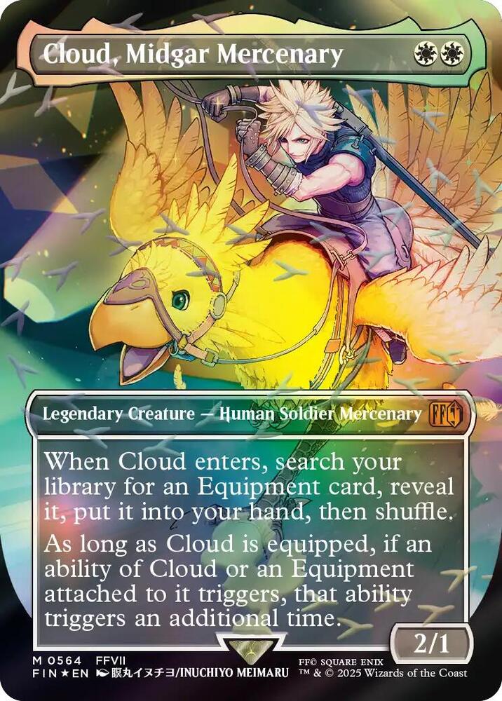 Cloud, Midgar Mercenary (Borderless) (Chocobo Track Foil) - FINAL