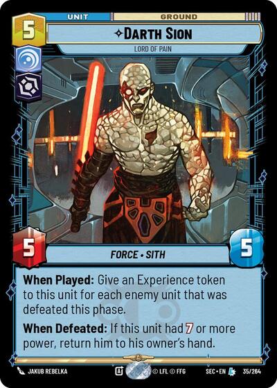 Darth Sion - Lord of Pain card