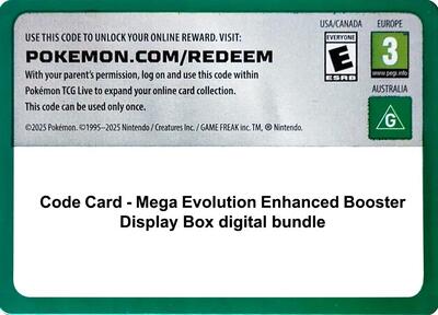Code Card - Mega Evolution Enhanced Booster Display Box digital bundle