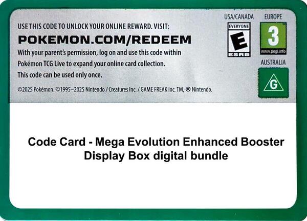 Code Card - Mega Evolution Enhanced Booster Display Box digital bundle