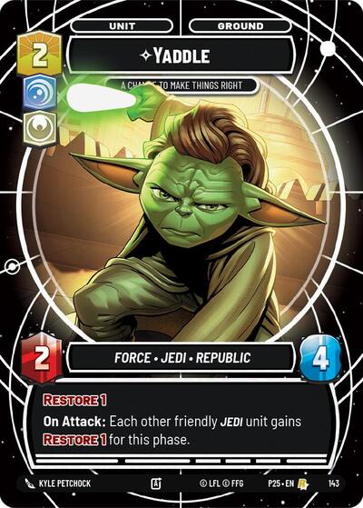 Yaddle - A Chance To Make Things Right Sector and Regional Promos: Season 1 Rare Star Wars Unlimited card — value and price