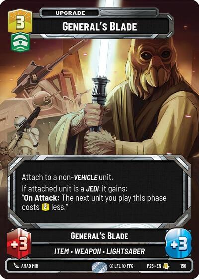 General's Blade Sector and Regional Promos: Season 1 Rare Star Wars Unlimited card — value and price