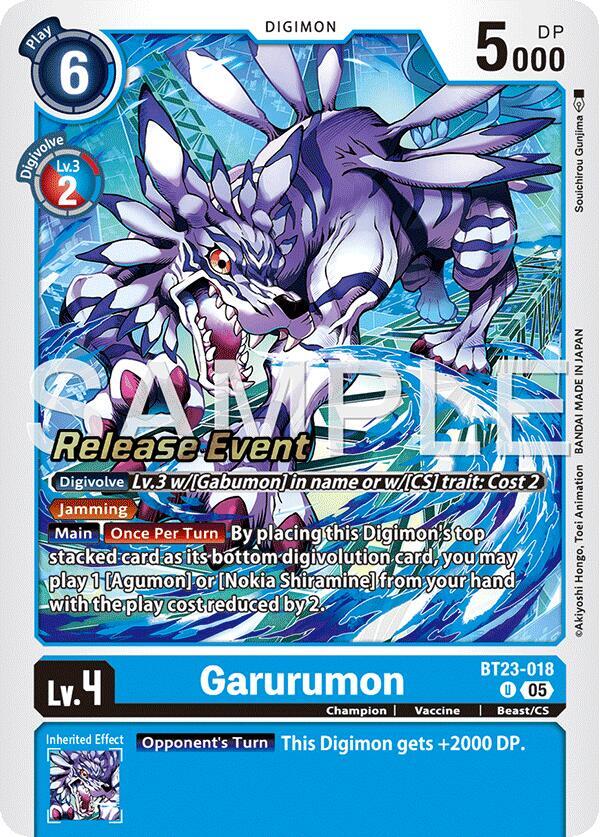 Garurumon - Hackers' Slumber Release Event Cards - Digimon Card