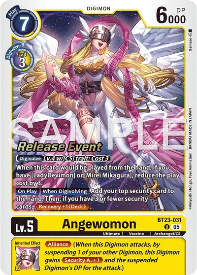 Angewomon Hackers' Slumber Release Event Cards Uncommon Digimon card — value and price
