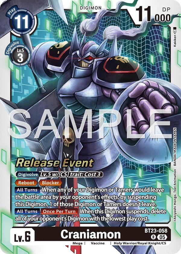 Craniamon - Hackers' Slumber Release Event Cards - Digimon Card