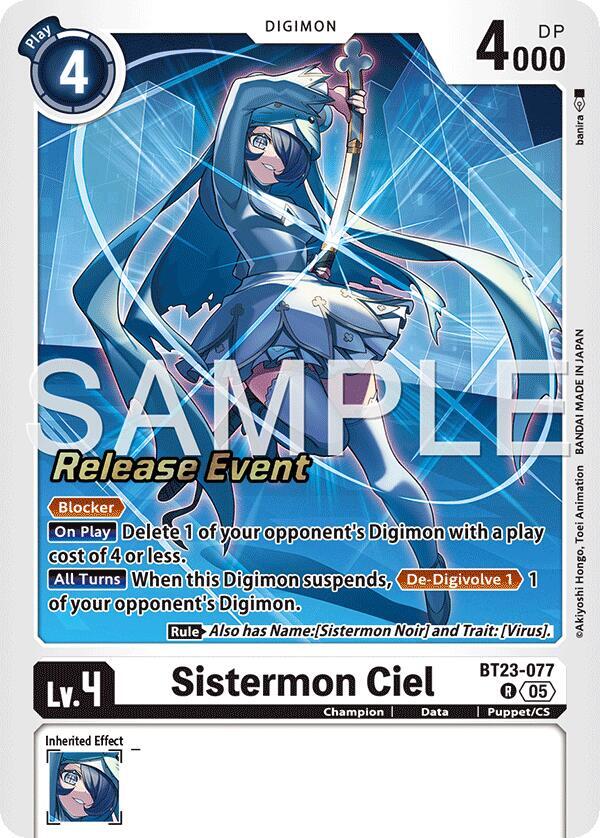 Sistermon Ciel - Hackers' Slumber Release Event Cards - Digimon