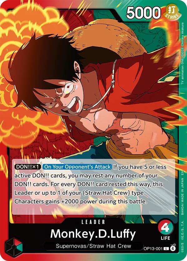 未開封/ドジャースコラボ ワンピースカードゲーム Monkey D. Luffy モンキー・D・ルフィ L (ビニール未開封) [EB02-010]【英語版