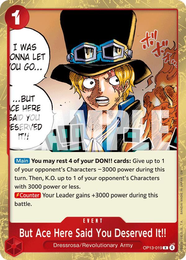 But Ace Here Said You Deserved It onepiece card