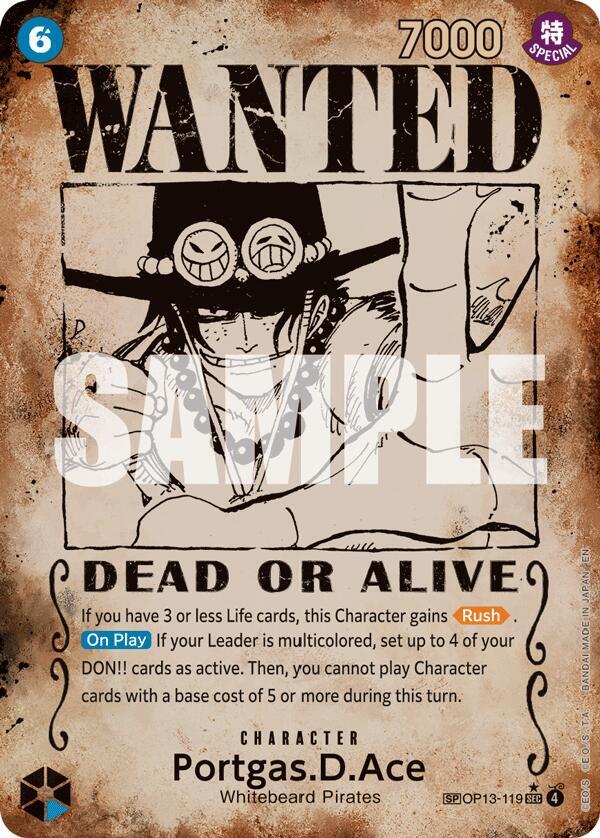 PortgasDAce 119 Wanted Poster onepiece card