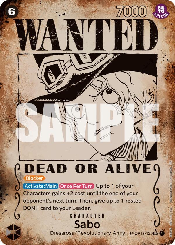 Sabo 120 Wanted Poster onepiece card