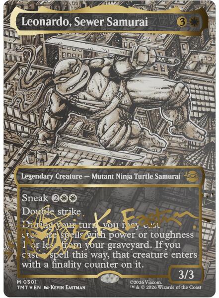 Leonardo, Sewer Samurai (Borderless) (Gold-Stamped Signature)