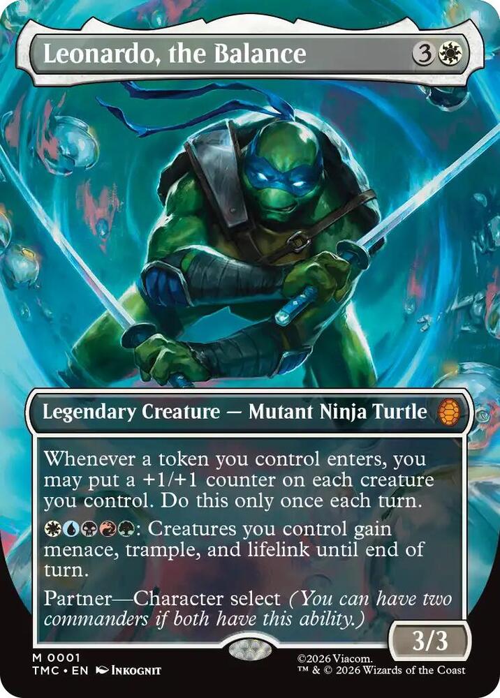Leonardo, the Balance (Borderless) - Commander: Teenage Mutant