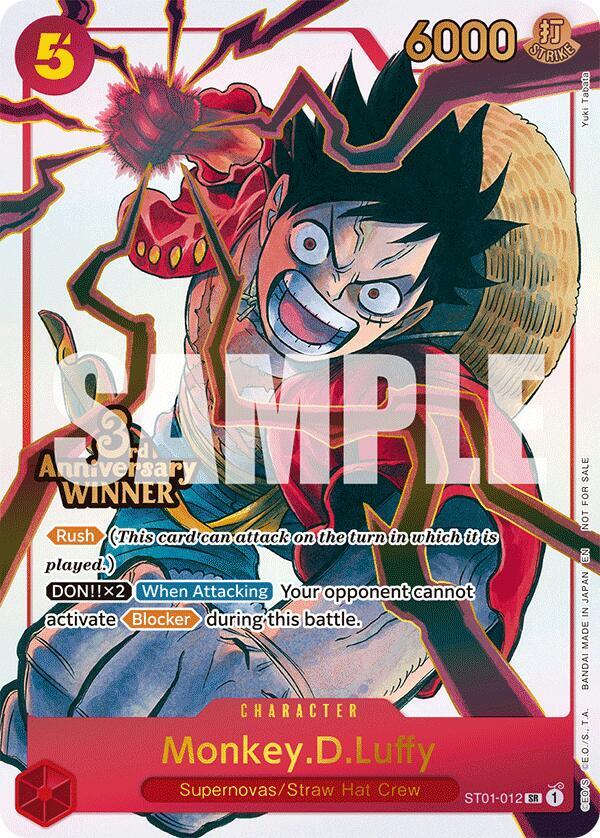 Monkey.D.Luffy - ST01-012 (3rd Anniversary Winner) - One Piece