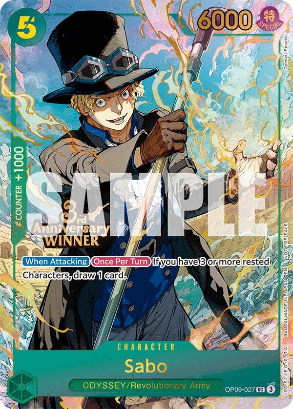 Sabo - OP09-027 (3rd Anniversary Winner) - One Piece Promotion