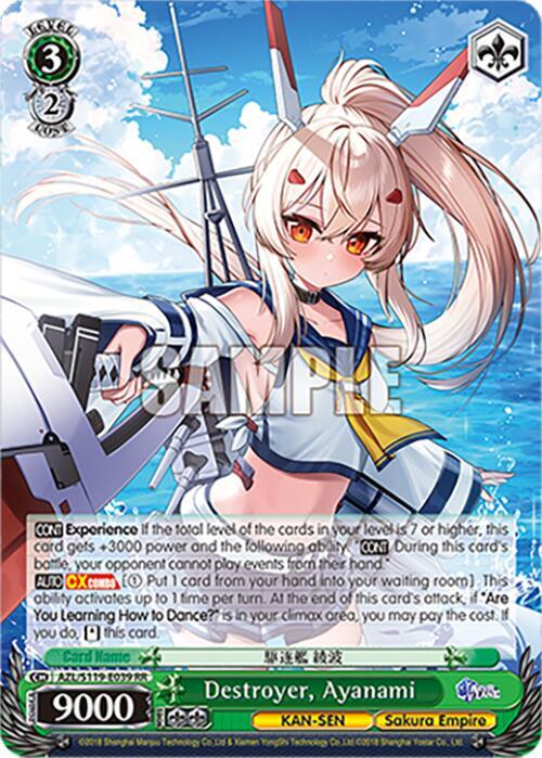 Destroyer, Ayanami - Azur Lane Vol. 2 - Weiss Schwarz - TCGplayer.com