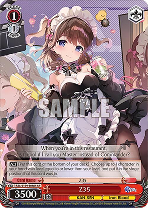 Z35 (SR) - Azur Lane Vol. 2 - Weiss Schwarz - TCGplayer.com