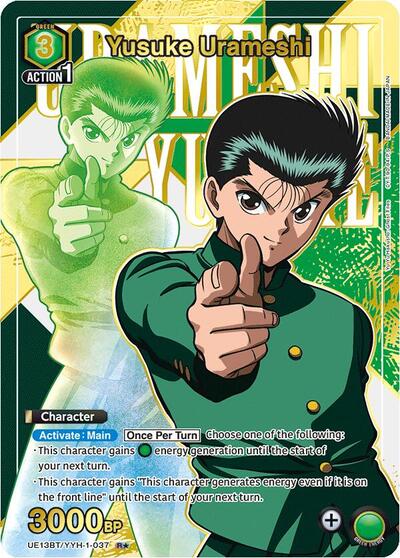 Yusuke Urameshi (037) (R*) UE13BT: Yu Yu Hakusho: Ghost Files Rare 1-Star Union Arena card — value and price