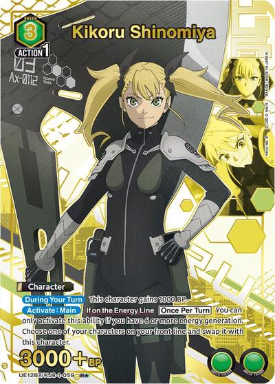 Kikoru Shinomiya (059) (R*) UE12BT: Kaiju No. 8 Rare 1-Star Union Arena card — value and price