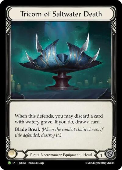 Tricorn of Saltwater Death - JDG053 Flesh and Blood: Promo Cards Promo Flesh and Blood card — value and price