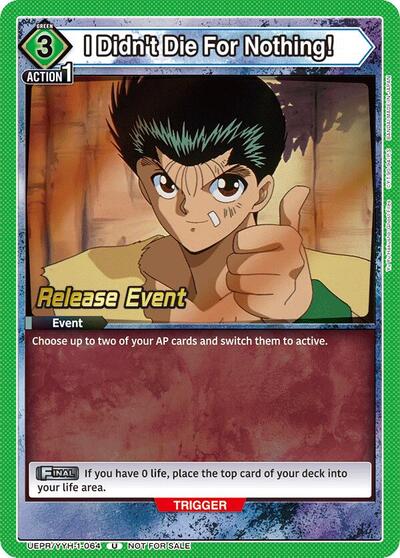 I Didn't Die For Nothing! card