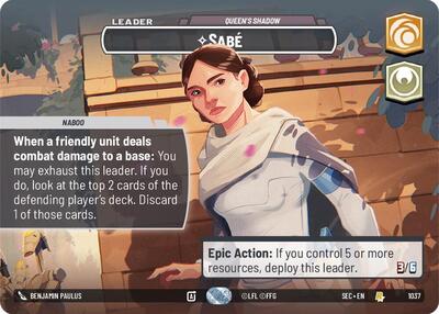 Sabe - Queen's Shadow (Showcase) Secrets of Power Special Star Wars Unlimited card — value and price