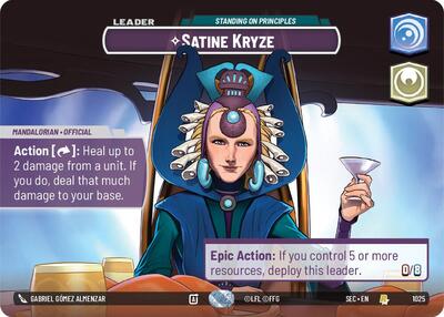 Satine Kryze - Standing on Principles (Showcase) Secrets of Power Rare Star Wars Unlimited card — value and price
