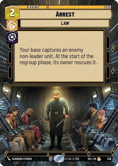 Arrest (Hyperspace) Secrets of Power Rare Star Wars Unlimited card — value and price
