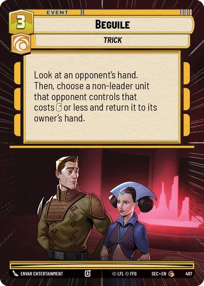 Beguile (Hyperspace) Secrets of Power Common Star Wars Unlimited card — value and price