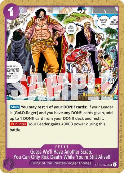 Guess We'll Have Another Scrap. You Can Only Risk Death While You're Still Alive!! Carrying On His Will: 3rd Anniversary Tournament Cards card price