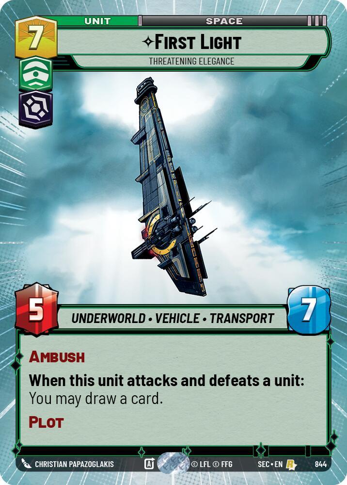 First Light 844 card