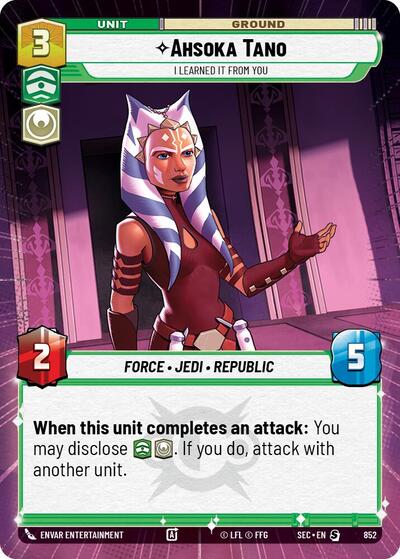 Ahsoka Tano - I Learned It from You (Hyperspace Foil) card