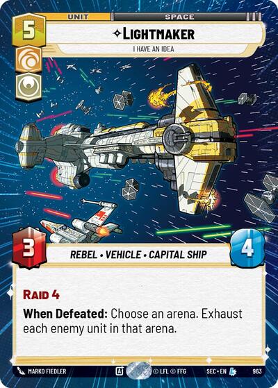 Lightmaker - I Have An Idea (Hyperspace Foil) Secrets of Power Legendary Star Wars Unlimited card — value and price