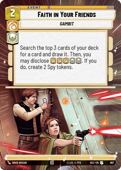 Faith in Your Friends (Hyperspace Foil) Secrets of Power Uncommon Star Wars Unlimited card — value and price
