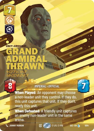 Grand Admiral Thrawn - Grand Schemer (Prestige) Secrets of Power Legendary Star Wars Unlimited card — value and price